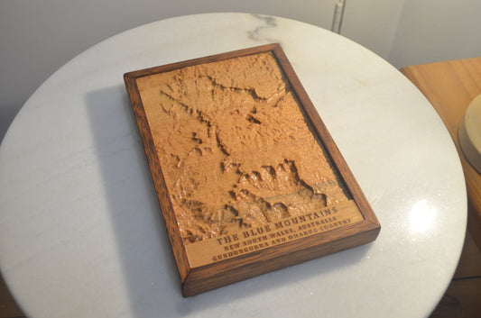 Small Blue Mountains Topographic Carving (160x235mm)