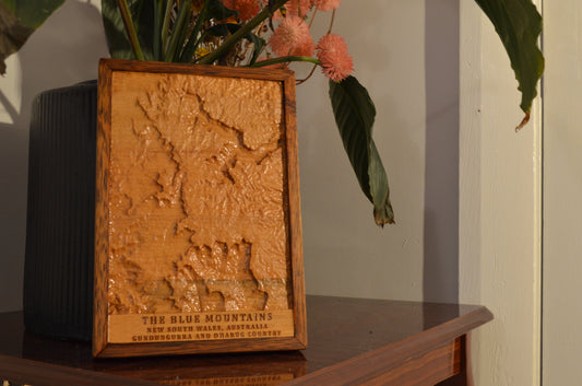 Small Blue Mountains Topographic Carving (160x235mm)