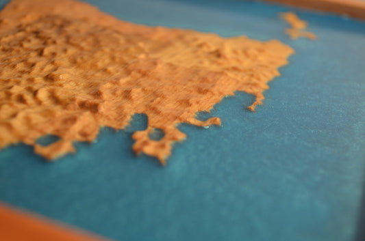Small Topographic Tasmania (220x220mm)